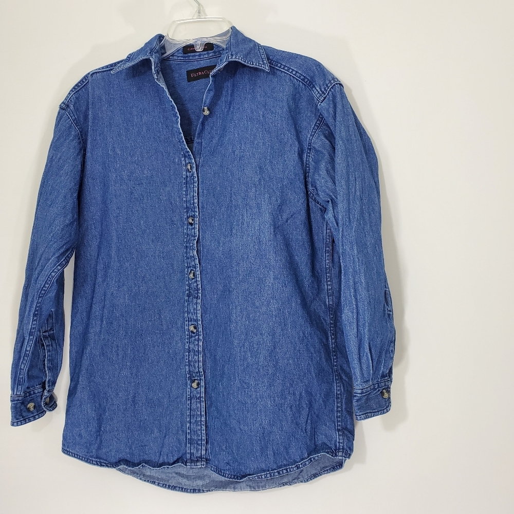 Ultra Club Denim Long Sleeve Shirt, Size Small